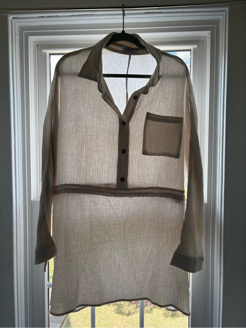 California Dreamin’ Boutique Cotton Gauze Shirt Dress Cover Up M